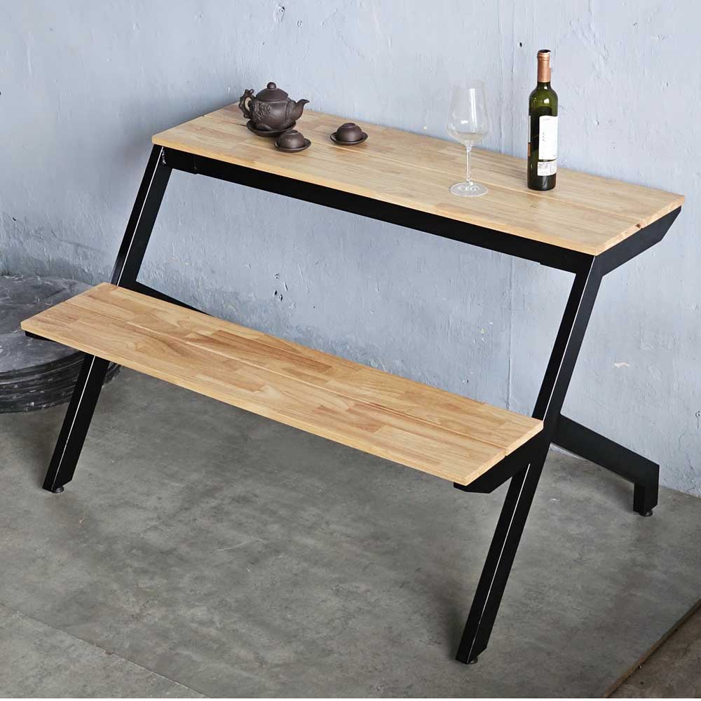 Ghế băng dài liền bàn 120x80x75cm gỗ cao su Ghế băng dài liền bàn 120x80x75cm gỗ cao su - hình 3