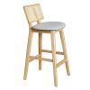 Ghế bar CH301 lưng lưới mây bọc vải gỗ Ash G