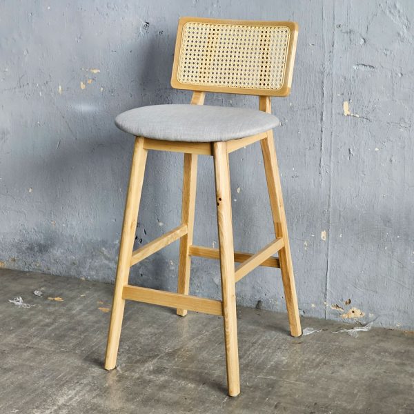 Ghế bar CH301 lưng lưới mây bọc vải gỗ Ash G - hình 5