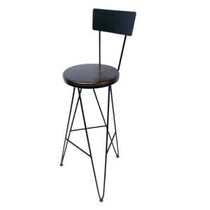 Ghế Bar chân sắt 3 chân chữ V có tựa lưng sắt G - hình 3