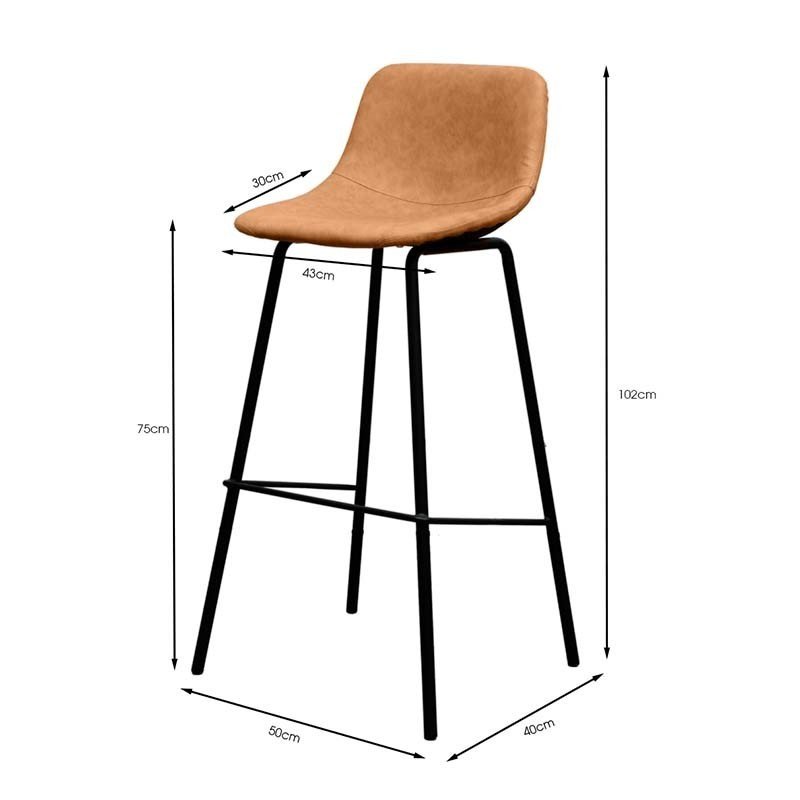 Ghế bar chân sắt sơn tĩnh điện nệm da GAKJB-065H Ghế bar chân sắt sơn tĩnh điện nệm da GAKJB-065H - hình 5
