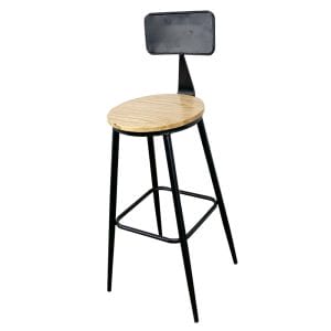 Ghế Bar có lưng tựa chân sắt sơn tĩnh điện mặt ghế gỗ G - hình 5
