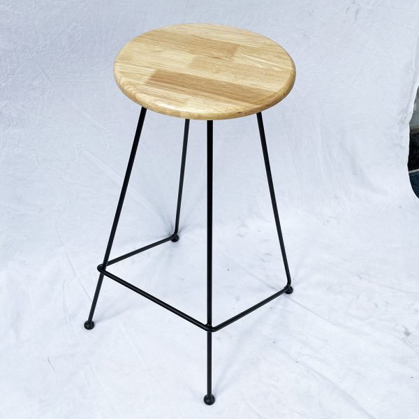 Ghế bar đơn giản mặt gỗ khung sắt G - hình 4