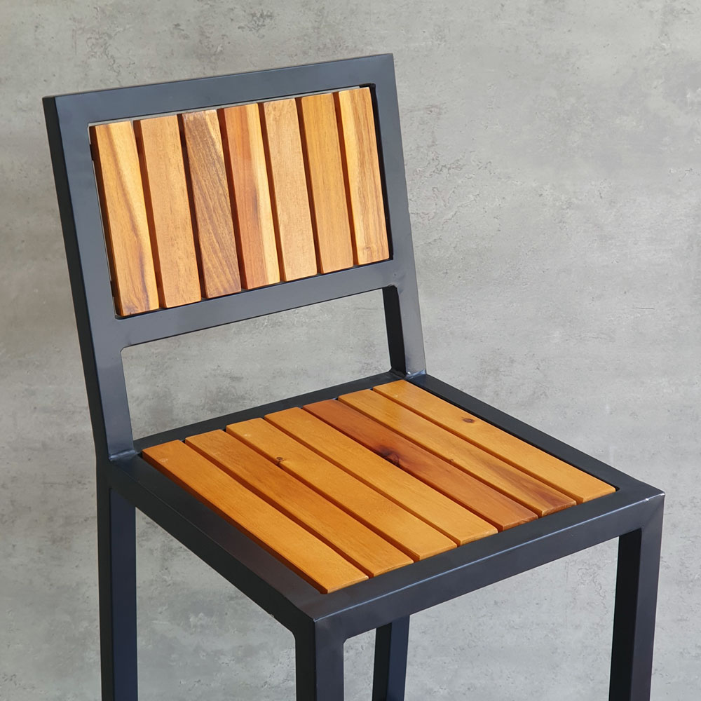 Ghế bar gỗ tràm khung sắt sơn tĩnh điện G Ghế bar gỗ tràm khung sắt sơn tĩnh điện G - hình 2