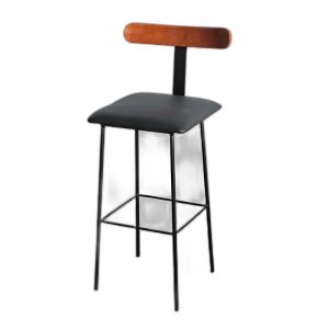 Ghế bar lưng tựa gỗ chân sắt sơn tĩnh điện G
