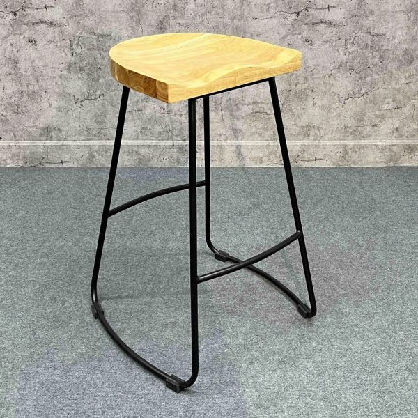 Ghế bar mặt gỗ chân sắt G - hình 1