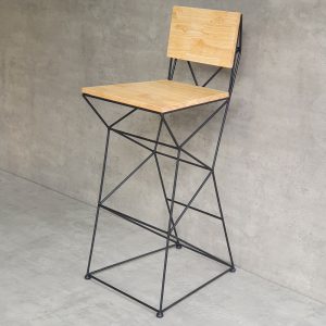 Ghế bar mặt gỗ khung sắt G - hình 1