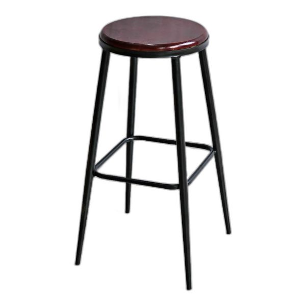 Ghế bar mặt gỗ tròn chân sắt sơn tĩnh điện G