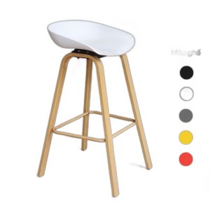 Ghế bar mặt nhựa chân sắt giả gỗ