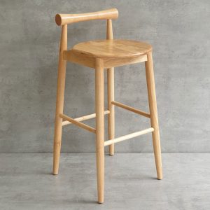 Ghế bar mặt tròn gỗ cao su G - hình 1