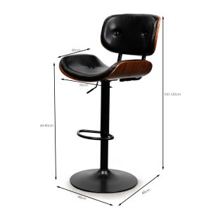 Ghế bar nâng hạ bọc nệm gỗ plywood GAKJB-028 - hình 1