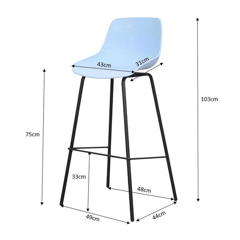Ghế bar nhựa chân sắt sơn tĩnh điện Ghế bar nhựa chân sắt sơn tĩnh điện - hình 3