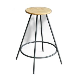Ghế bar tròn mặt gỗ cao su chân sắt sơn tĩnh điện