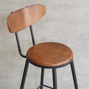 Ghế bar tựa lưng gỗ chân sắt sơn tĩnh điện G - hình 1