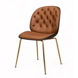 Ghế Beetle bọc nệm da Nappa chân sắt mạ GAK - hình 1