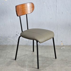 Ghế bọc nệm da Simili chân sắt sơn tĩnh điện - hình 1