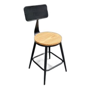Ghế cafe, ghế ăn có lưng tựa mặt gỗ màu nâu