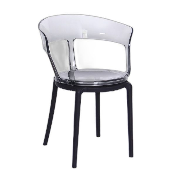 Ghế cafe lưng nhựa trong suốt