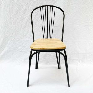 Ghế cafe mặt gỗ lưng tựa bằng sắt sơn tĩnh điện - hình 1