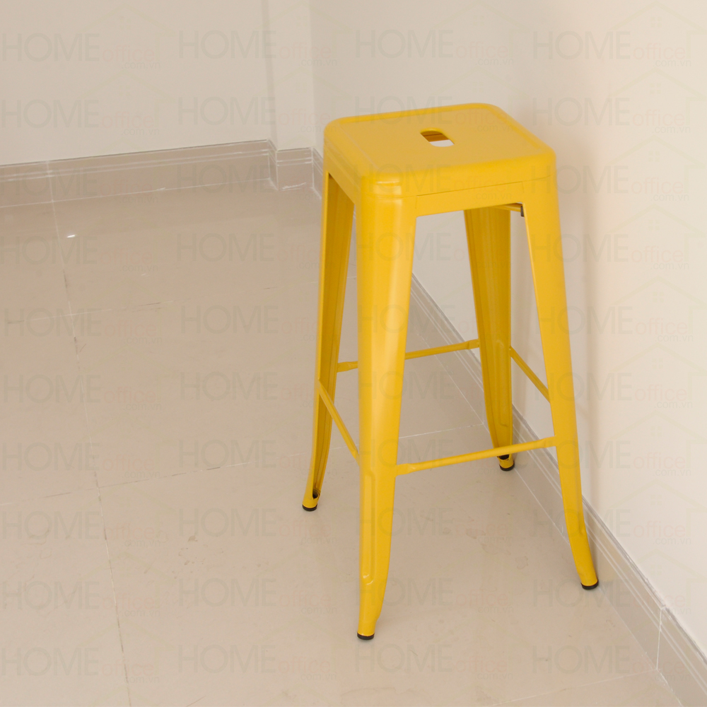 Ghế cafe tolix cao không lưng màu vàng Ghế cafe tolix cao không lưng màu vàng - hình 2