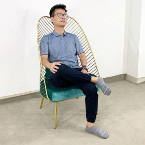 Ghế đọc sách, thư giãn khung màu vàng đồng - GTG68027 - hình 1