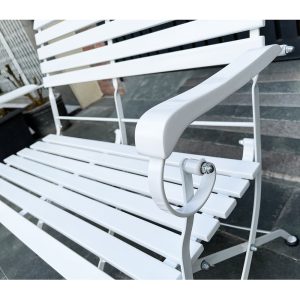 Ghế đôi gấp gọn REFORD gỗ tràm khung sắt sơn trắng - hình 1
