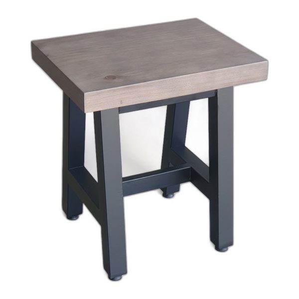 Ghế đôn chữ nhật 40x30cm gỗ thông chân sắt sơn tĩnh điện