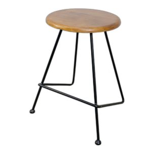 Ghế đôn gỗ tròn chân sắt Lap nhiều màu