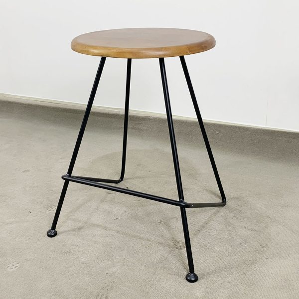 Ghế đôn gỗ tròn chân sắt Lap nhiều màu - hình 3