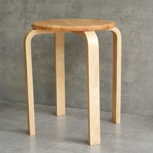 Ghế đôn tròn bằng gỗ cao su - hình 1