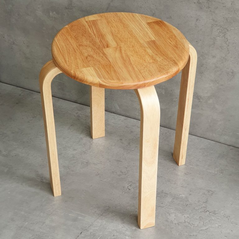 Ghế đôn tròn bằng gỗ cao su