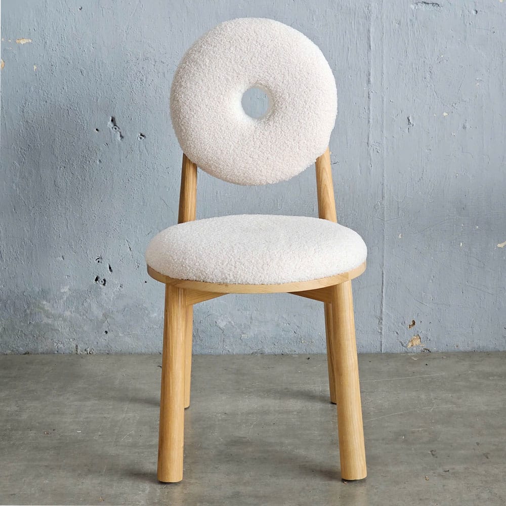Ghế Donut gỗ Ash vải lông cừu Ghế Donut gỗ Ash vải lông cừu - hình 1