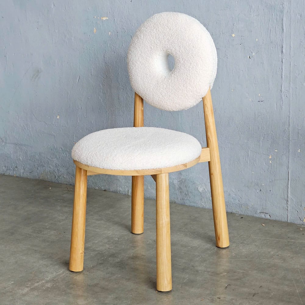 Ghế Donut gỗ Ash vải lông cừu Ghế Donut gỗ Ash vải lông cừu - hình 2
