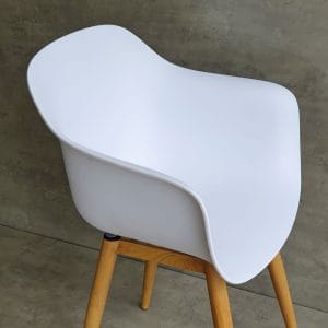 Ghế Eames nhựa đúc chân sắt sơn giả gỗ - hình 1