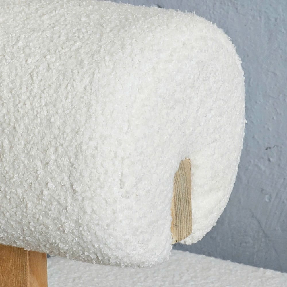 Ghế Hippo gỗ Ash vải lông cừu Ghế Hippo gỗ Ash vải lông cừu - hình 2