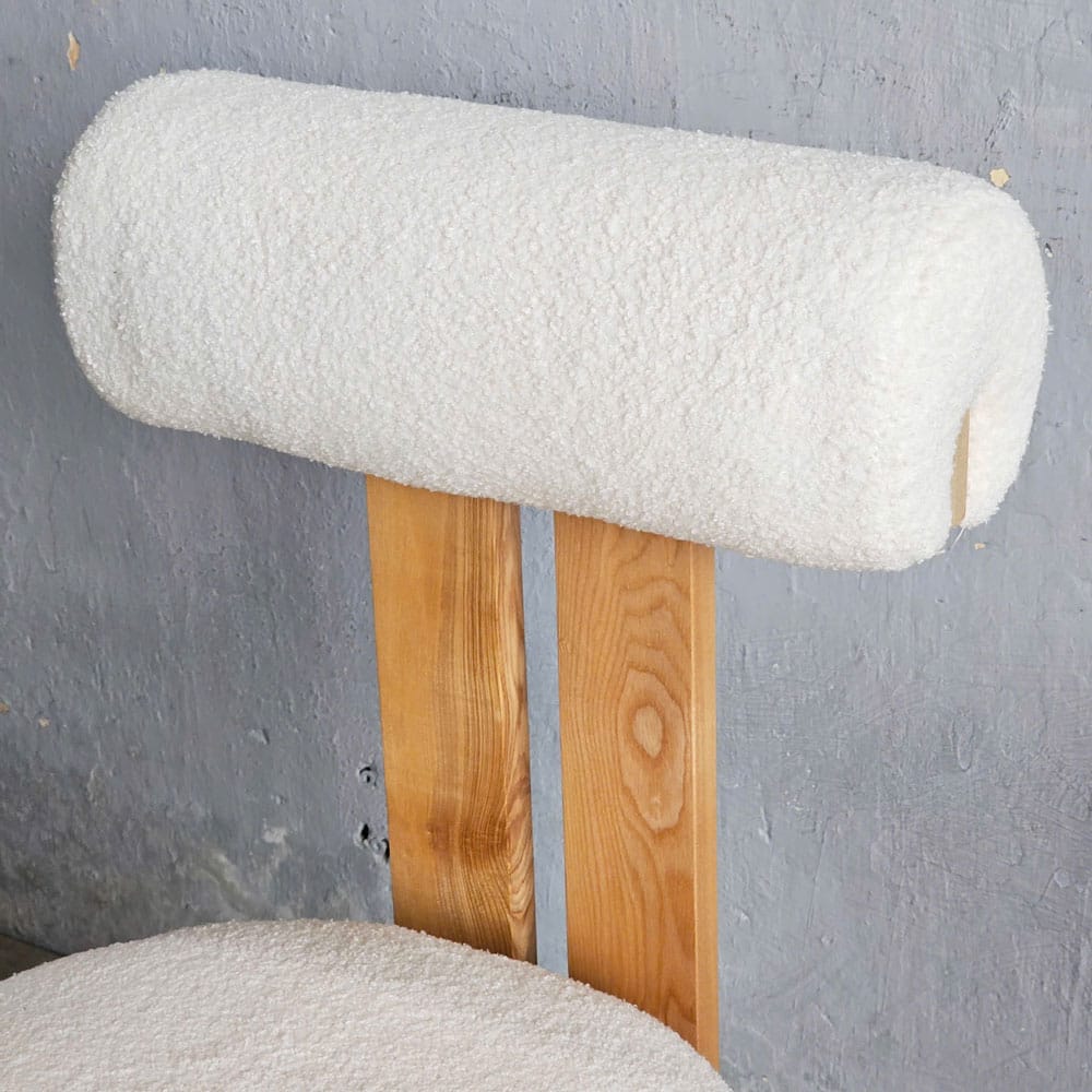 Ghế Hippo gỗ Ash vải lông cừu Ghế Hippo gỗ Ash vải lông cừu - hình 4