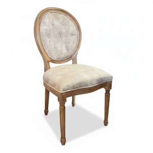 Ghế Louis không tay gỗ Ash bọc da Si - hình 1