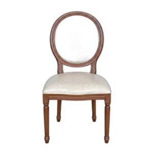Ghế Louis không tay gỗ cao su bọc da simili