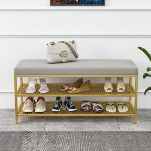 Ghế ngồi thay giày 120x35x45cm bọc nệm da PU KG68042 - hình 1