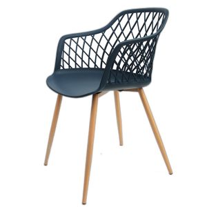 Ghế nhựa lưng lưới chân gỗ
