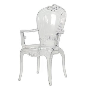 Ghế nhựa trong suốt cao cấp có tay vịn