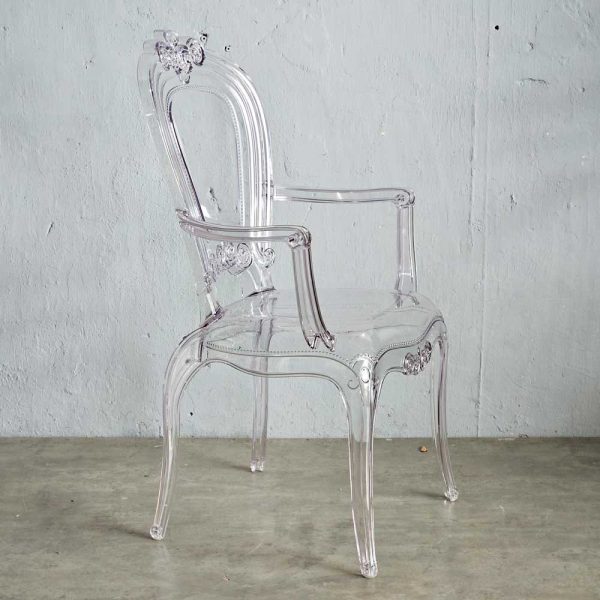 Ghế nhựa trong suốt cao cấp có tay vịn - hình 1
