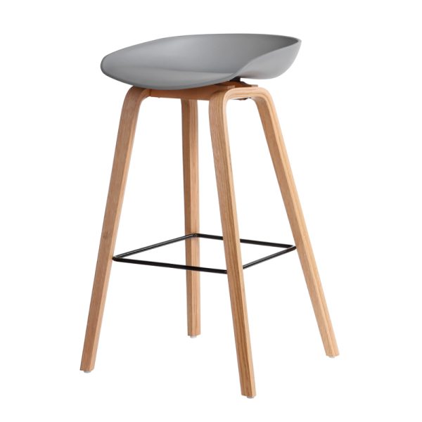 Ghế quầy bar mặt nhựa chân gỗ plywood veener sồi GAK - hình 1