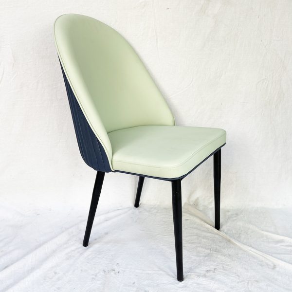 Ghế Sky nệm bọc da xanh mint chân sắt - hình 2