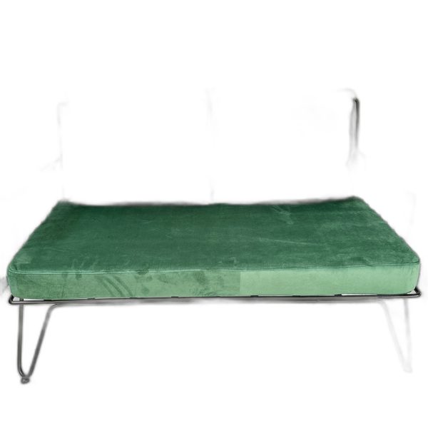Ghế sofa băng 2 chỗ ngồi nệm xanh khung sắt SFB68057