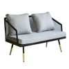 Ghế sofa đôi nệm xám khung sắt lưới SFB68054