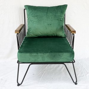 Ghế sofa đơn nệm xanh khung sắt GSD68050 - hình 1