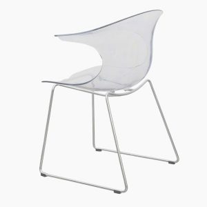 Ghế trong suốt nhựa ABS chân thép xi mạ - hình 1