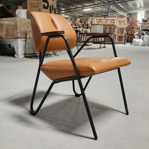 Ghế tựa Cooper nệm bọc da Si khung sắt - hình 1