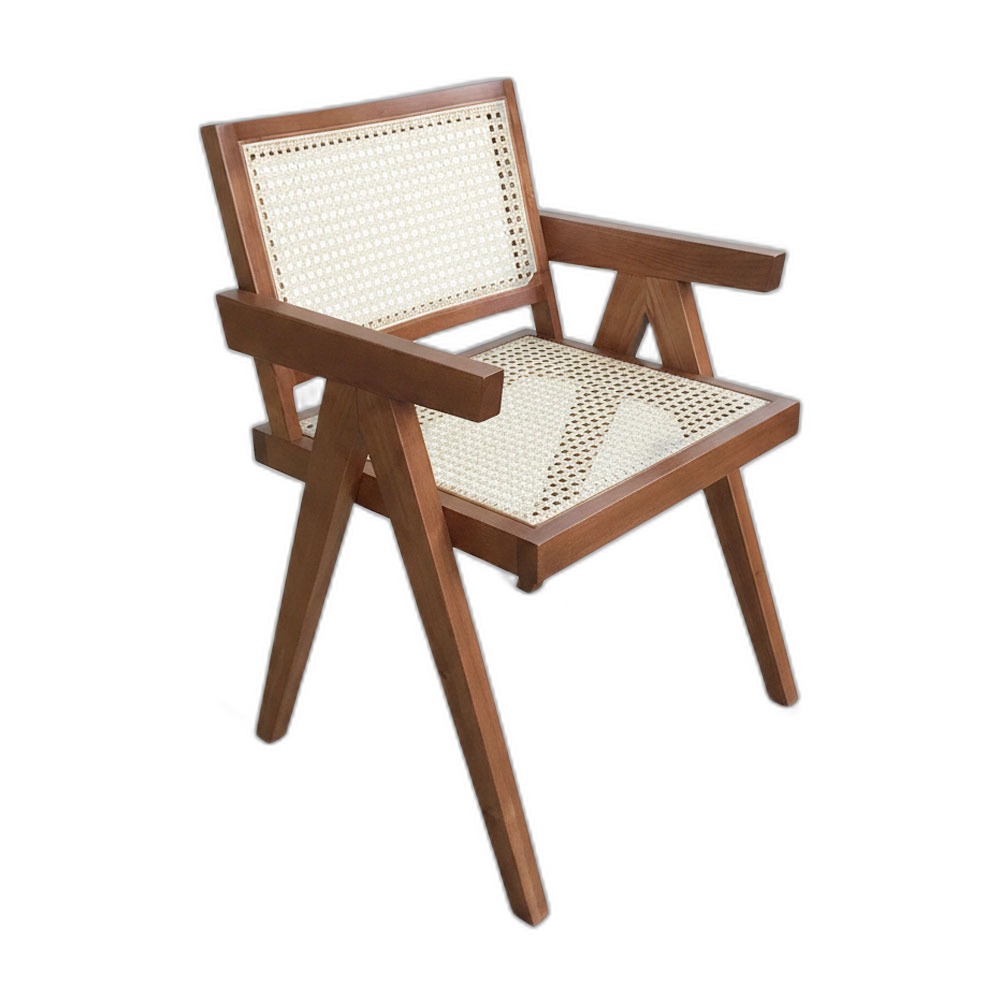 Ghế V-Leg có tay gỗ tần bì lưới mây đan mắt cáo Ghế V-Leg có tay gỗ tần bì lưới mây đan mắt cáo